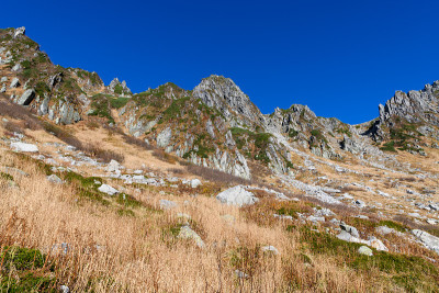 Senjojiki Cirque和hokendake山在深秋