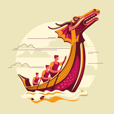 中国端午节矢量插图