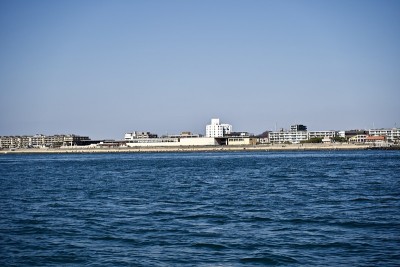从船上看到的海景。