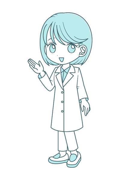 穿着实验服的女人伸出手来