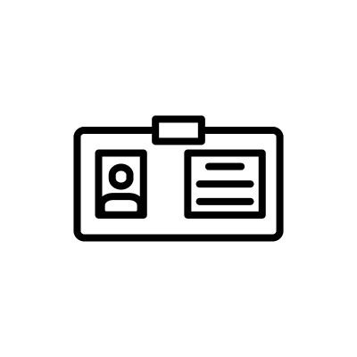 Id卡片名称标签平面图标设计矢量模板插图