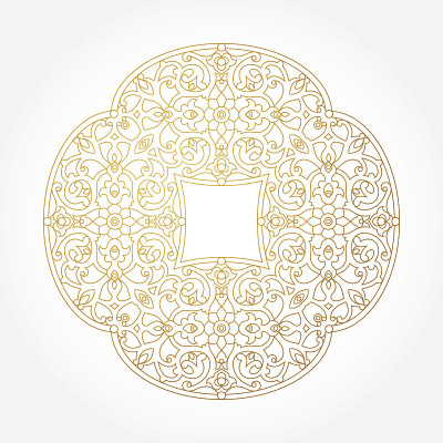 矢量复古模式在东方风格。