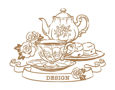 茶点时间对象的插图。复古风格。矢量插图。