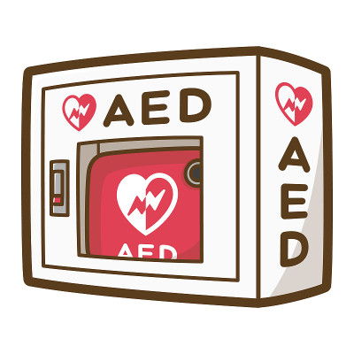 AED盒子。自动体外除颤器。