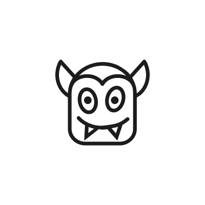 Devil head line icon