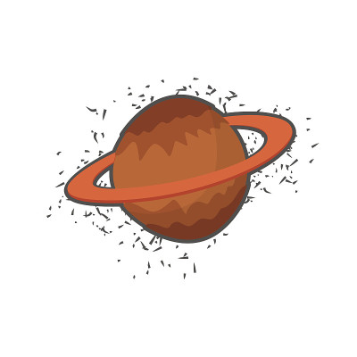 土星。空间的星球。土星光环。矢量图