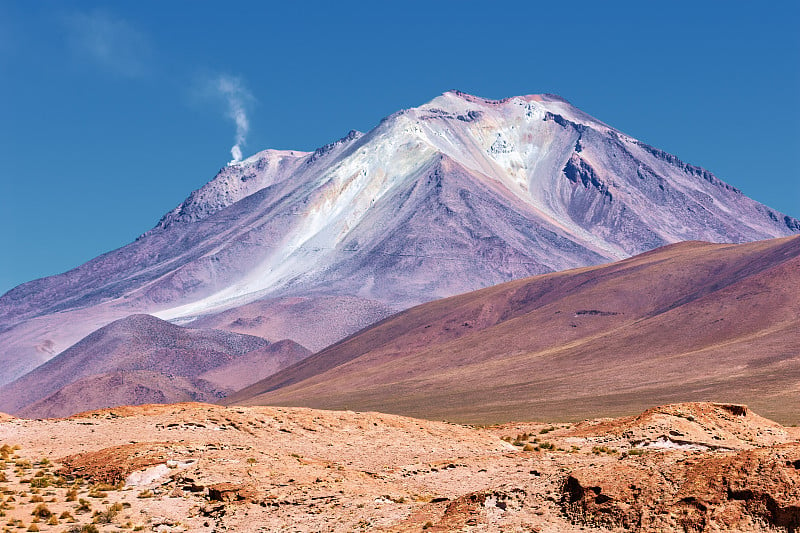 奥拉格火山，从东部看，玻利维亚