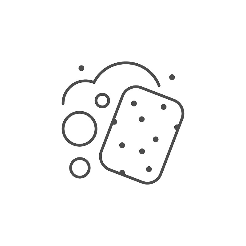 清洗海绵线条轮廓图标