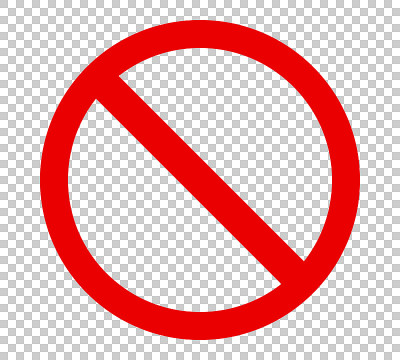 Stop sign icon symbol. No sign, red warning