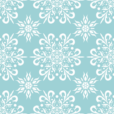 Floral seamless pattern. White design on blue back