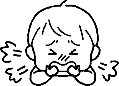 男孩咳嗽的插图