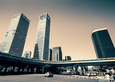 中国北京市中心十字路口
