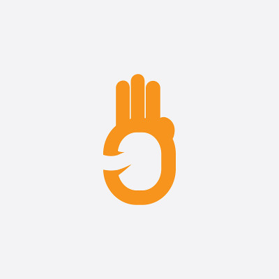 数字三手指图标矢量插图
