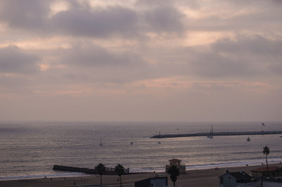 美丽的日落在Playa del Rey, CA