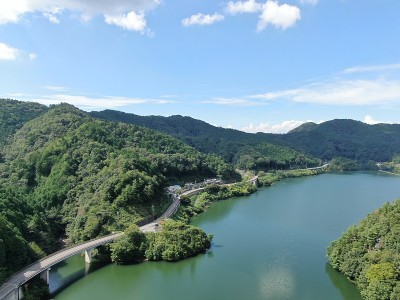高畑湖景观，鸟瞰图