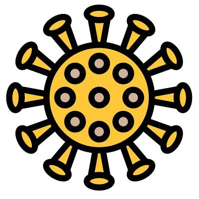 病毒或细菌矢量插图，填充样式图标