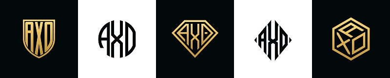 首字母AXO标志设计Bundle