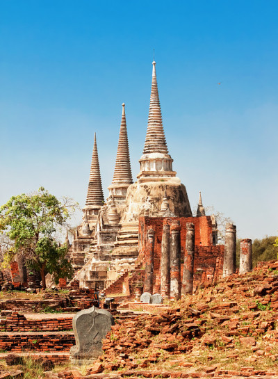 泰国大城府Phra Si Sanphet寺庙遗址