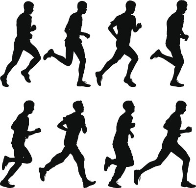 的轮廓。短跑运动员，男人。