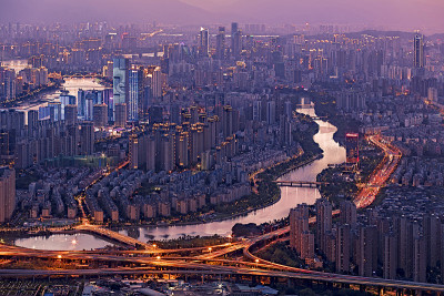 中国福州城市夜景