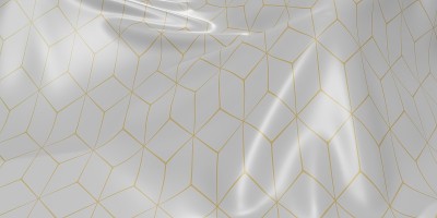 华丽的旗帜折痕波织物纹理图案动态曲线条3d插图