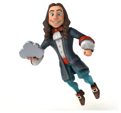 3D插图的卡通人在历史巴洛克服装
