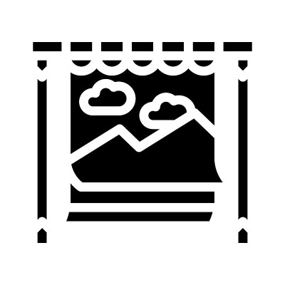 工作室背景设备字形图标矢量插图