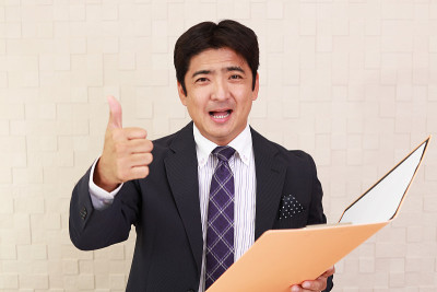 享受成功的商人