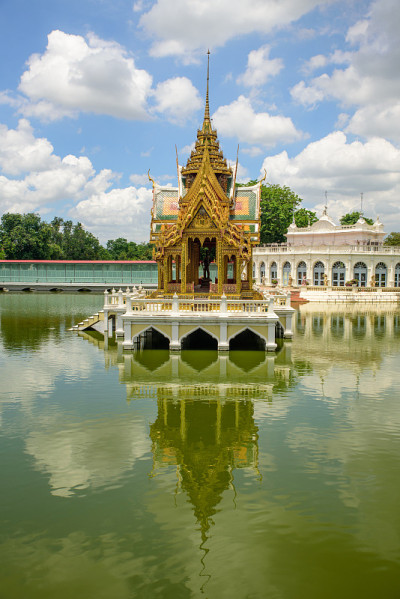 皇家住宅(Phra Thinang)和圣人了望在大城府，泰国