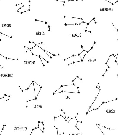 全黄道星座的星座图案由星星和天衣无缝组成