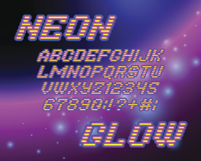 氖辉光字体
