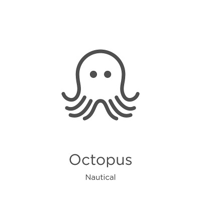 octopus icon vector from nautical collection. Thin