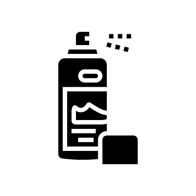 喷漆鞋护理线图标矢量插图