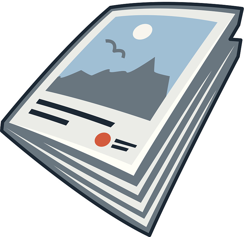 漫画风格的杂志或宣传册图标
