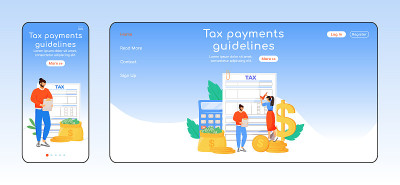 Tax payments guidelines adaptive landing page flat