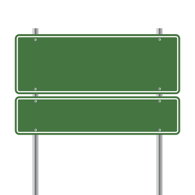 标志道路绿色空白矢量插图