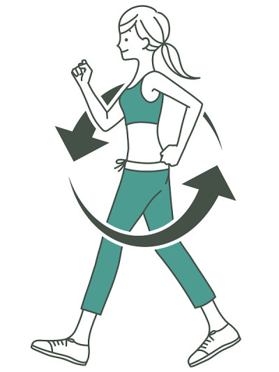女性walking-cycle