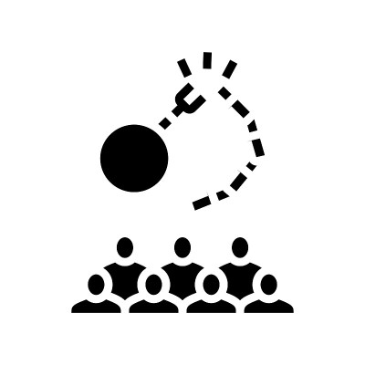 自由的难民字形图标矢量插图
