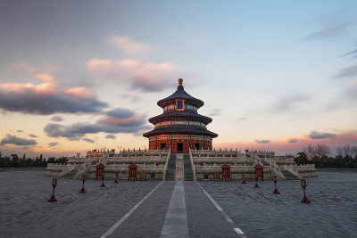 夕阳下的天坛