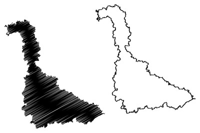 Meurthe-et-Moselle省(法国，法兰西共和国，大Est地区)地图矢量插图，草稿Meur