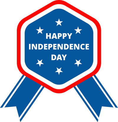 美国独立日平面矢量图标。7月4日庆祝派对。