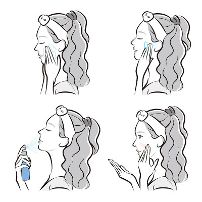 一个女人做皮肤护理的插图