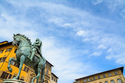 16世纪科西莫一世雕像在广场della Signoria