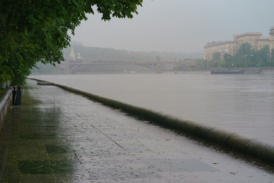 莫斯科的雨天。公园的形象