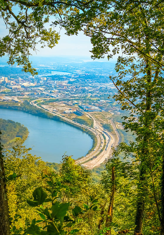 查塔努加市，田纳西州，从Lookout山