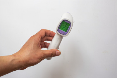 A man had a thermometer