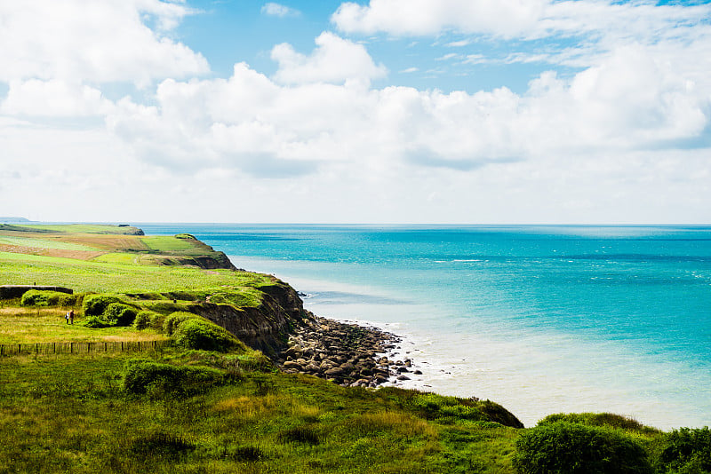 鸟瞰图的海岸在Cap Gris Nez，法国