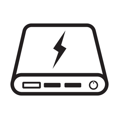 电源银行轮廓图标矢量为您的网页设计，标志，UI。插图