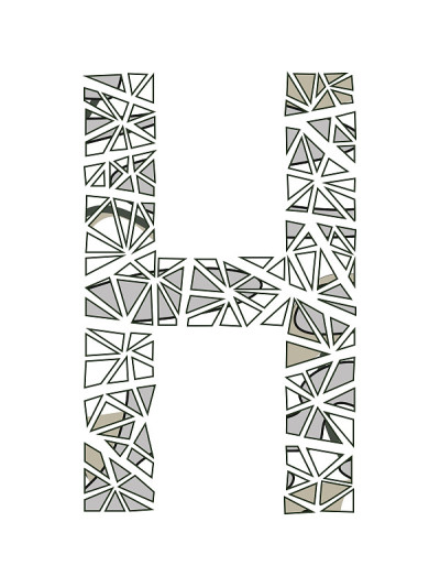 字母H花设计。