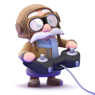 3d飞行员玩电子游戏